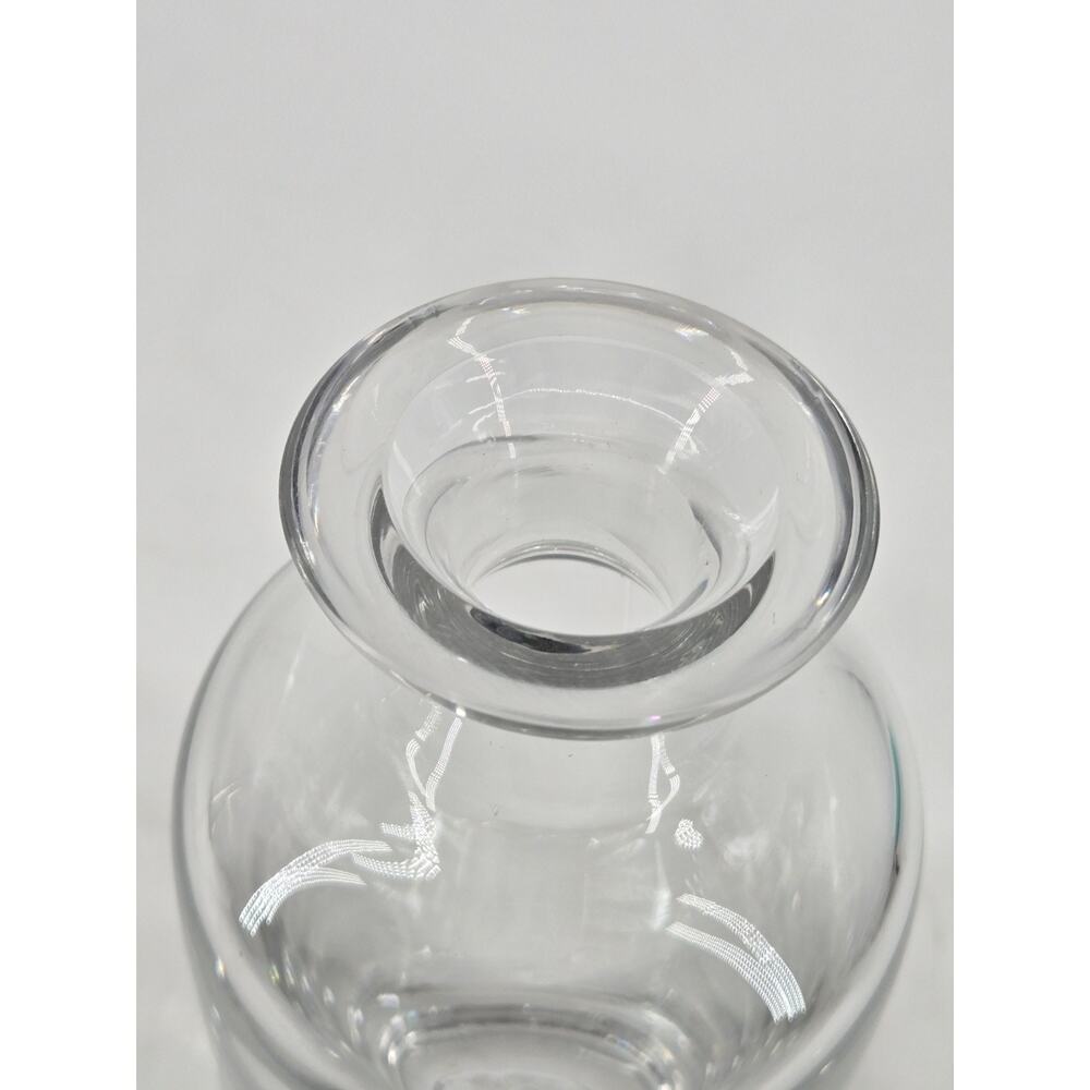 Vintage Ceskci Bohemian Clear Lead Crystal Minimalist Clean Lines Decanter - Picture 5 of 9
